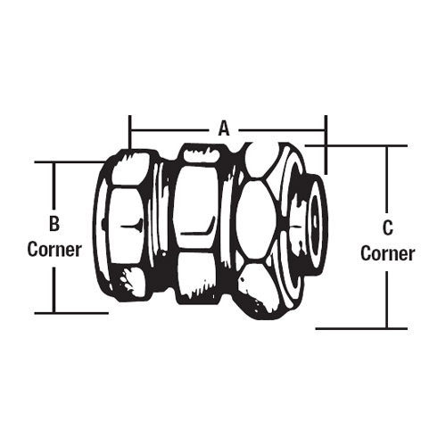 Product image for Steel City LTT-112 3/4" EMT x 3/4" Liquidtight Combination Compression Coupling