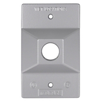 Product image for Red-Dot S201E Rectangle Lamp Holder Cover, (2) 1/2" Outlet Hole - Silver