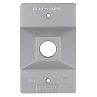 Product image for Red-Dot S201E Rectangle Lamp Holder Cover, (2) 1/2" Outlet Hole - Silver