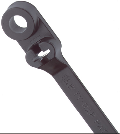 Product image for Thomas & Betts TY535MX 8 Inch 50 lb #10 Mounting Hole Ultraviolet Black Cable Tie