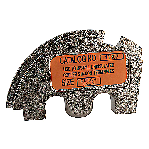 Product image for Thomas & Betts 11802 Brazed Black Alloy Steel Non-Insulated Terminal Connector Indenter Movable Die