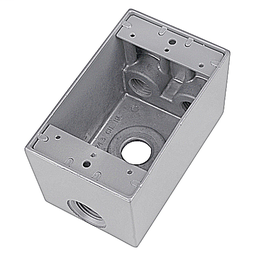 Red Dot IHD4-2 1-Gang Weatherproof Metallic Device Box, (4) 3/4" Hubs, 2-5/8" Deep
