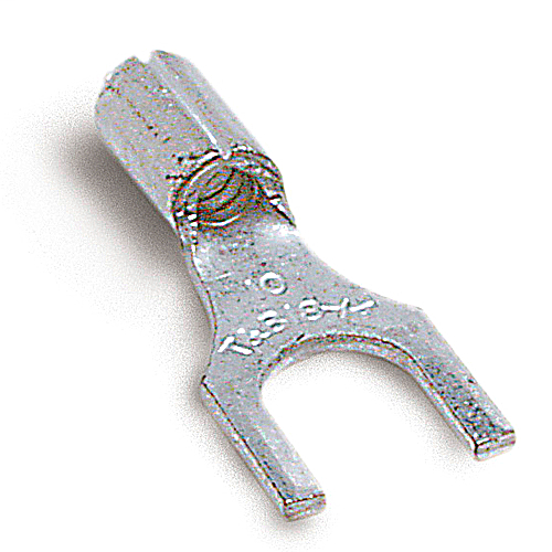 Thomas & Betts C10-10F 12 to 10 AWG #10 Stud Metallic Electrotinned Copper Non-Insulated Fork Terminal Thomas & Betts C10-10F 12 to 10 AWG #10 Stud Metallic Electrotinned Copper Non-Insulated Fork Terminal