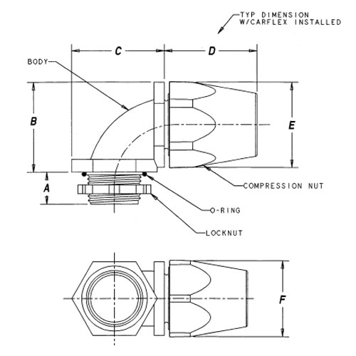 Carlon LT20FNEW 1 Inch 90 Degree Carflex Fitting Springfield Electric