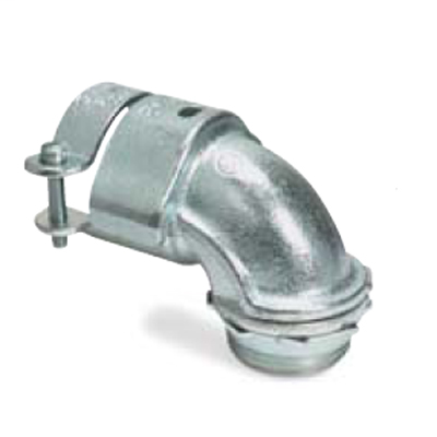 Product image for Thomas & Betts 276-I 2 Inch 90 Degrees Zinc Plated Malleable Iron AC/Flexible Metallic Conduit Squeeze Connector