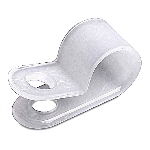 Product image for Catamount N6NY-004C-9-M 0.25 Inch Diameter White Nylon 6/6 Plain Edge Cable Clamp