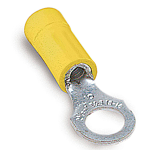 Thomas & Betts 10RC-14 12 to 10 AWG 1/4 Inch Stud Yellow Electrotinned Copper Vinyl Insulated Ring Terminal Thomas & Betts 10RC-14 12 to 10 AWG 1/4 Inch Stud Yellow Electrotinned Copper Vinyl Insulated Ring Terminal