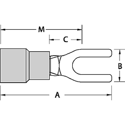 T&B RB14-10F Ins Nyl Fork Term 18-14 #10 Blue