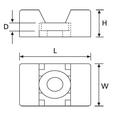 Product image for CAT SMNY-002-0-C CABLE TIE .6X.9 HS BLK SCREW MT-#8