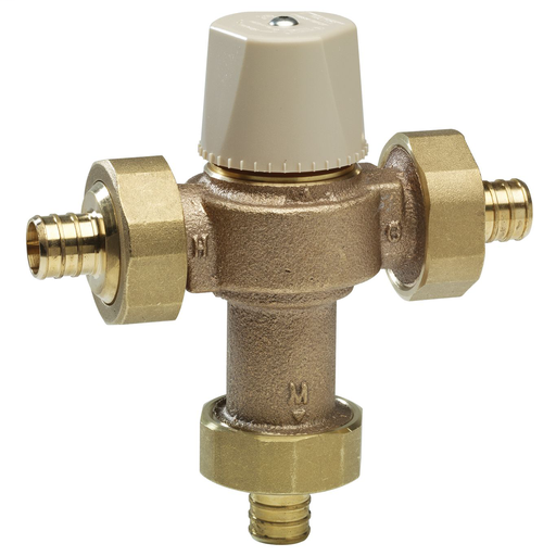 3/4 In Lead Free Thermostatic Mixing Valve, Crimp End Connections, Adjustable Out 80-120 F