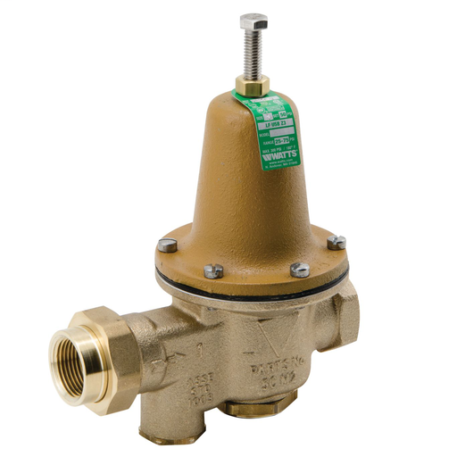 1 In Lead Free Water Pressure Reducing Valve, Npt Female Union X Npt Female, Low Range 10-35 psi