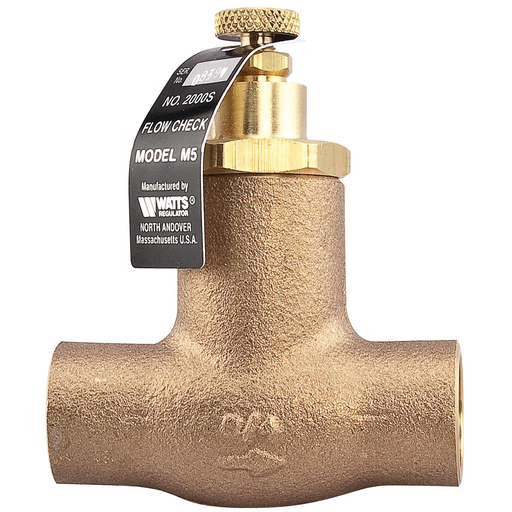 3/4 In Two-Way Universal Flow Check Valve, Bronze Body, Straight Pattern With Solder Inlet And Outlet Connections