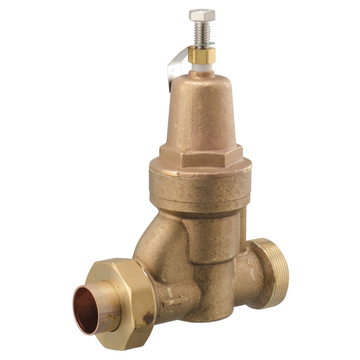 1 1/2 IN Lead Free Brass Water Pressure Reducing Valve, Solder Union x FPT, Adjust 25-75 psi, Max Work 300 psi
