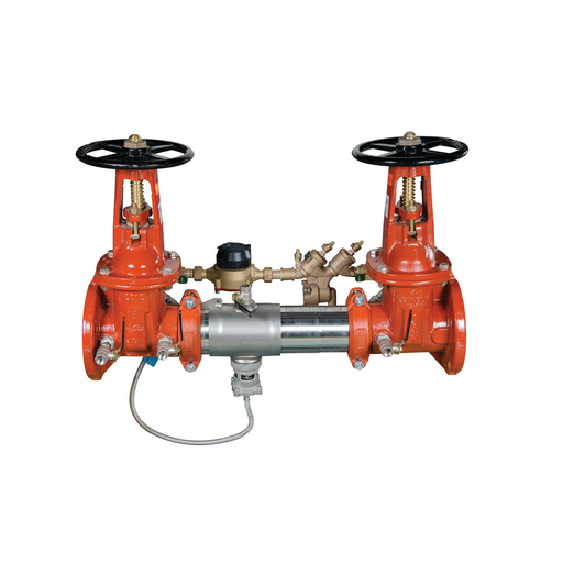 4 In Lead Free Reduced Pressure Detector Backflow Assembly, Osy Shutoff Valves, Gallons/Minute Meter