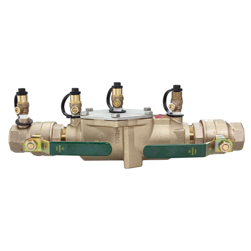 1 1/4 In Lead Free Double Check Valve Assembly, Quarter Turn Shutoff, Cap And Tether, Single Top Entry