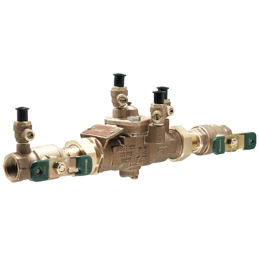 3/4 In Bronze Reduced Pressure Zone Assembly, Quarter Turn Shutoff Valves, Union Connections