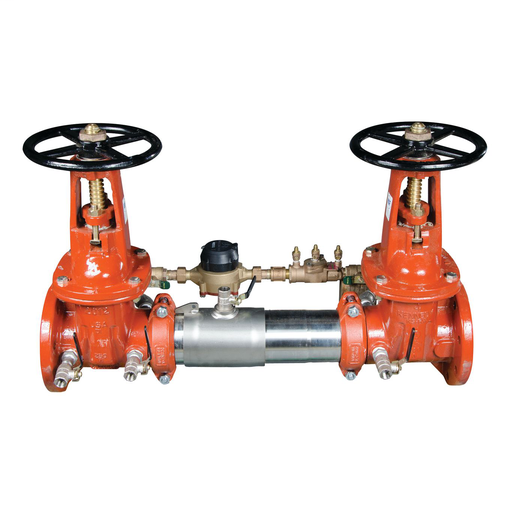 10 In Lead Free Double Check Detector Assembly, Osy Shutoff Valves, Gallons/Minute Meter