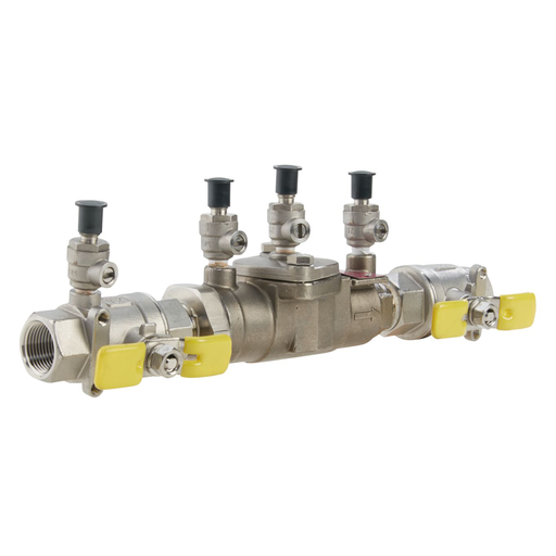 1/2 In Stainless Steel Double Check Valve Assembly, Quarter Turn Shutoff, Single Top Entry