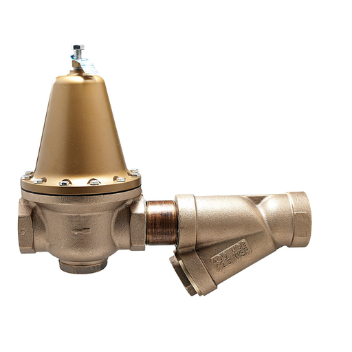 2 1/2 IN Lead Free Copper Silicon Water Pressure Reducing Valve, FPT x FPT, Adjust 25-75 psi, Strainer