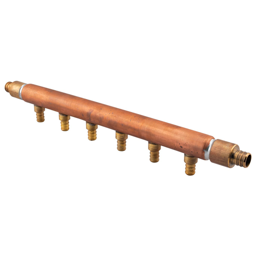 Lead Free 3/4 Cf End X 3/4 Cf End Copper Manifold, 6 Branch X 1/2 Cf Fittings