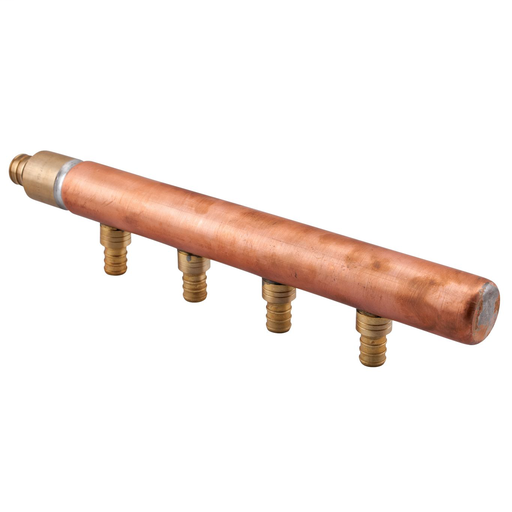 Lead Free Closed End X 3/4 Cf End Copper Manifold, 4 Branch X 1/2 Cf Fittings