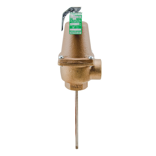 1 In Lead Free Automatic Reseating Temperature And Pressure Relief Valve, 150 psi, 210 degree F, 9 In Ss Thermostat
