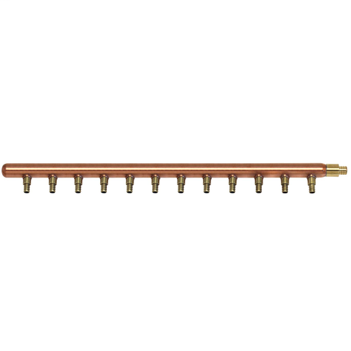 Lead Free Closed End X 3/4 Cf End Copper Manifold, 12 Branch X 1/2 Cf Fittings