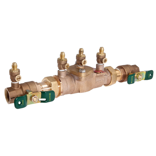 1/2 In Lead Free Double Check Valve Assembly, Quarter Turn Shutoff, Union, Single Top Entry