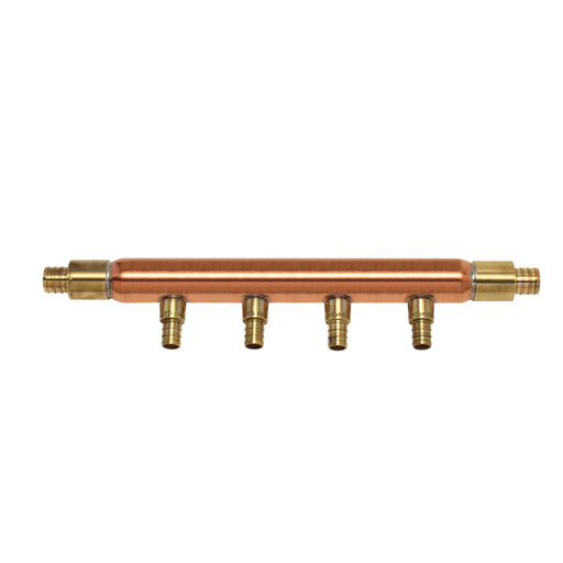 Lead Free 3/4 Cf End X 3/4 Cf End Copper Manifold, 4 Branch X 1/2 Cf Fittings