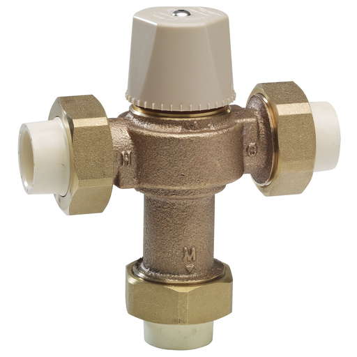 1/2 In Lead Free Thermostatic Mixing Valve, Cpvc End Connections, Adjustable Out 80-120 F