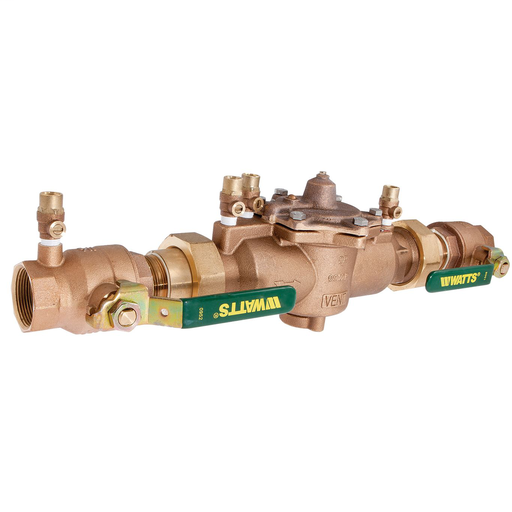 1 1/4 In Bronze Reduced Pressure Zone Assembly, Quarter Turn Shutoff Valves, Union Connections