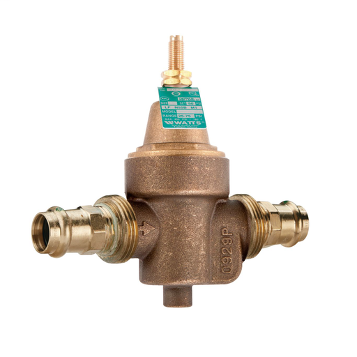 1 IN Lead Free Brass Water Pressure Reducing Valve, Press, Adjust 25-75 psi, Max Work 400 psi