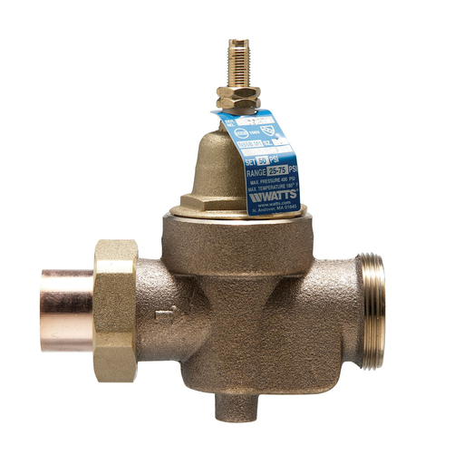 3/4 In Lead Free Water Pressure Reducing Valve, Solder X Npt Female, Adjust 25-75 psi, Max Work 400 psi