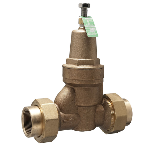 2 IN Lead Free Brass Water Pressure Reducing Valve, Double Union, FPT, Adjust 25-75 psi, Max Work 300 psi