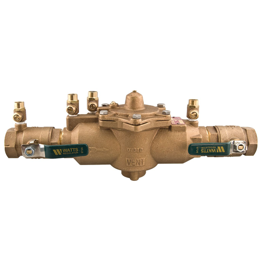 1 In Bronze Reduced Pressure Zone Assembly, Quarter Turn Shutoff Valves, Internal Polymer Coating