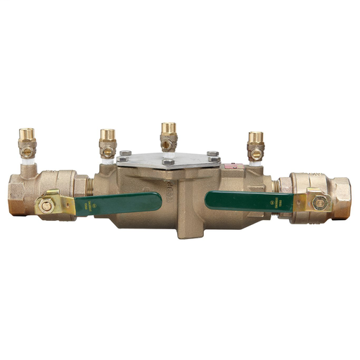 1 1/4 In Bronze Double Check Valve Assembly, Quarter Turn Shutoff, Single Top Entry, Domestic