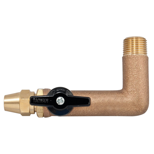 1/2 In Oil Tank Valve, Male Threaded X Female Threaded Connections