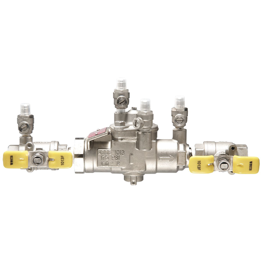 1/2 In Stainless Steel Reduced Pressure Zone Assembly, Quarter Turn Shutoff Valves, Tee Handles