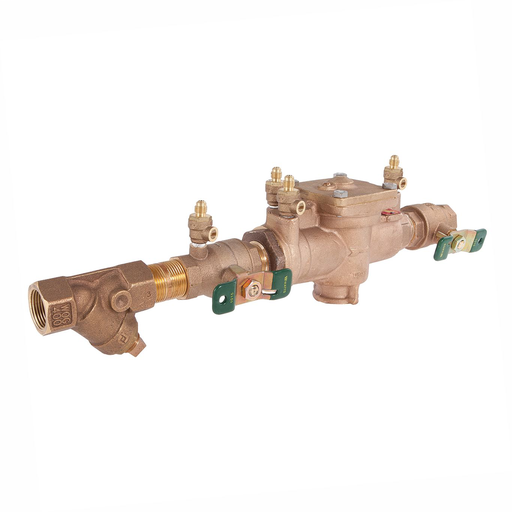 1 In Bronze Reduced Pressure Zone Assembly, Quarter Turn Shutoff Valves, Tee Handles, Bronze Strainer