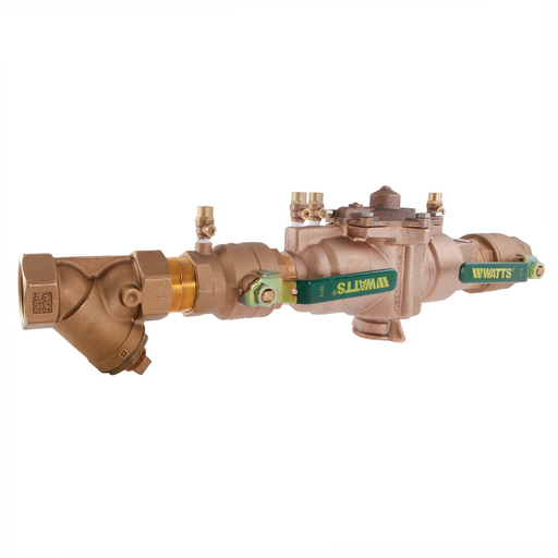 2 In Bronze Reduced Pressure Zone Assembly, Quarter Turn Shutoff Valves, Bronze Strainer