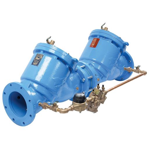 8 In Cast Iron Reduced Pressure Detector Assembly, No Shutoff, Cubic Feet Meter