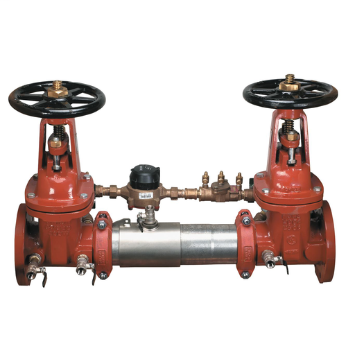 4 In Lead Free Double Check Detector Assembly, Osy Shutoff Valves, Gallons/Minute Meter