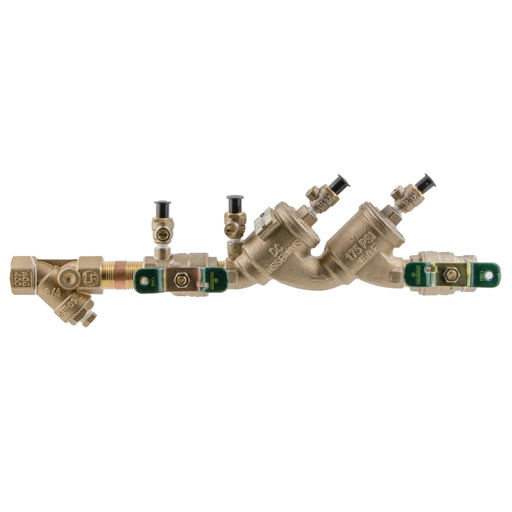 1 In Lead Free Double Check Valve Assembly, Quarter Turn Ball Valve, Bronze Strainer