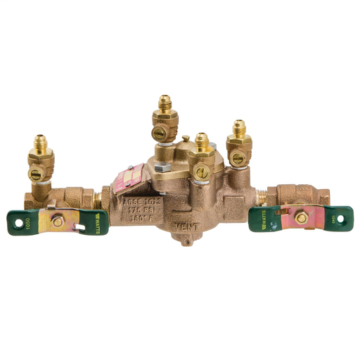 3/8 In Bronze Reduced Pressure Zone Assembly, Quarter Turn Shutoff Valves