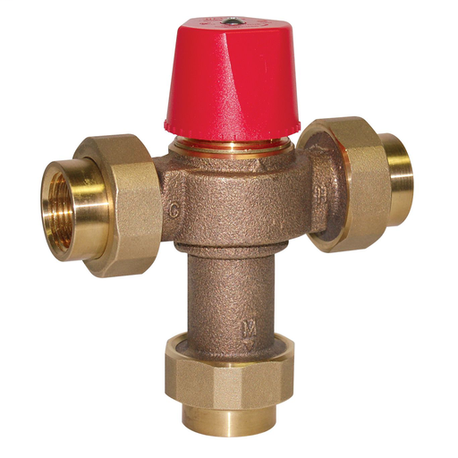 1/2 In Lead Free Hot Water Temperature Control Valve, Threaded End Connections, Adjustable Out 60-120 F