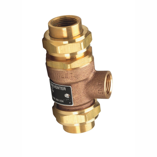 3/4 In Bronze Dual Check Valve With Atmospheric Vent, Female Union Inlet And Outlet Connections