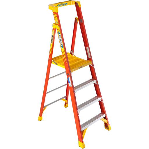 Product image for Werner PD6204 4ft Type IA Fiberglass Podium Ladder, 300lb Load Capacity