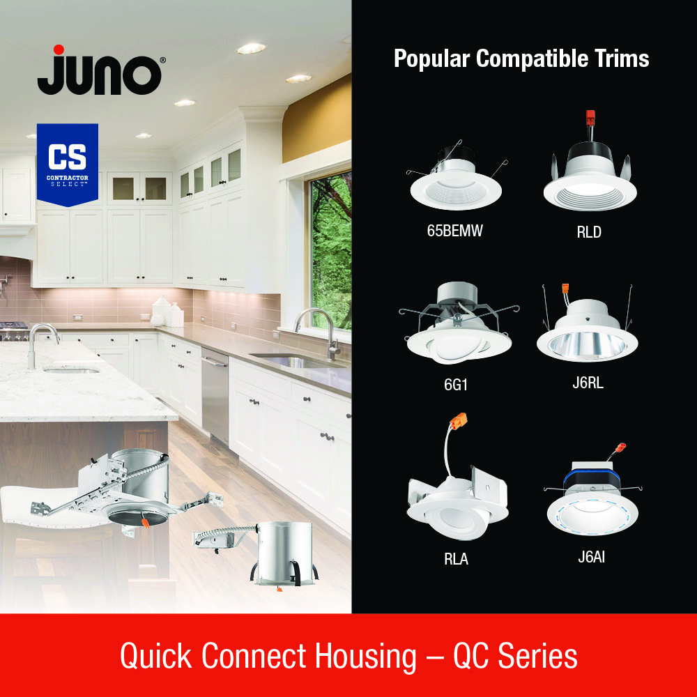 Juno QC4RWGJ6 4" QuickConnect LED Remodel Downlight Housing, PushIn
