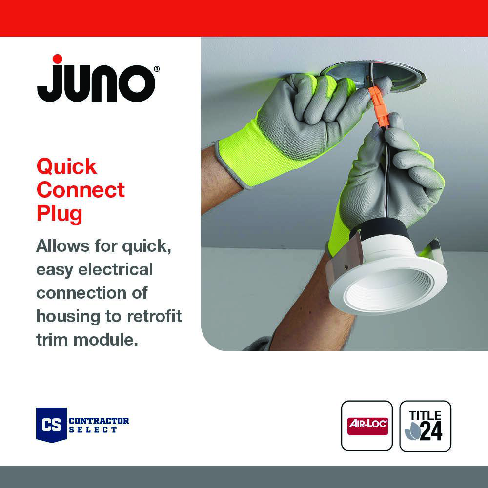 Juno QC4RWGJ6 4" QuickConnect LED Remodel Downlight Housing, PushIn