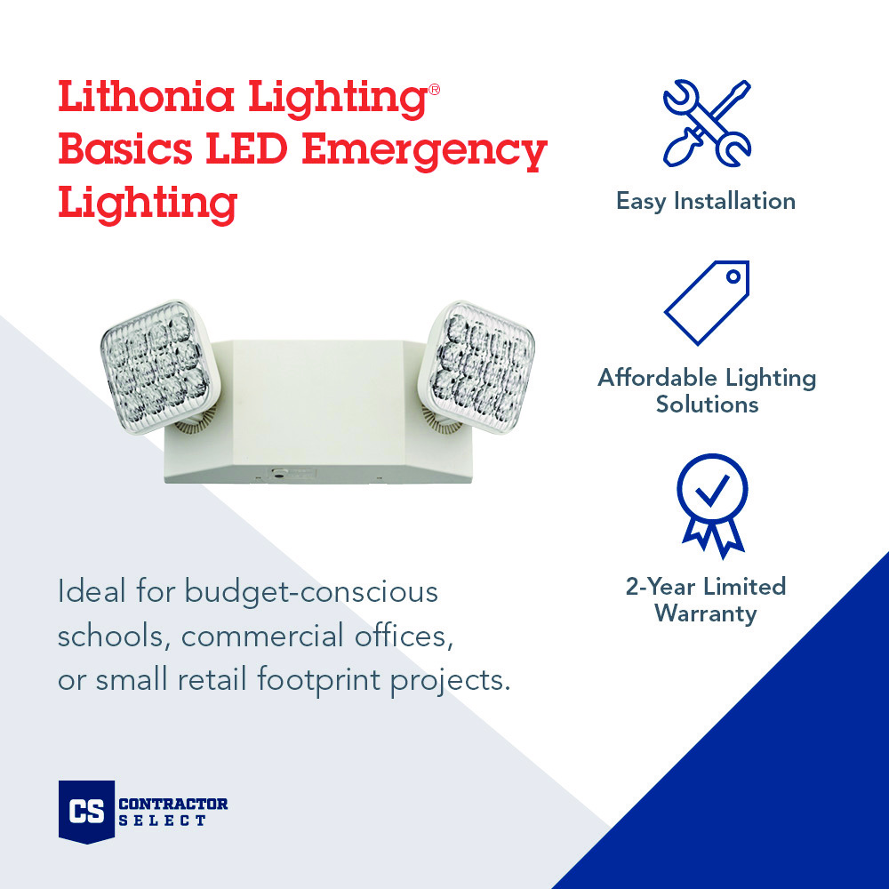 Lithonia EU2CM6 Contractor Select Dual LED Lamp Head Emergency Light